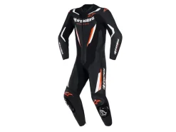TUTA IN PELLE GP FORCE V2 1 PEZZO NERO-ROSSO ALPINESTARS