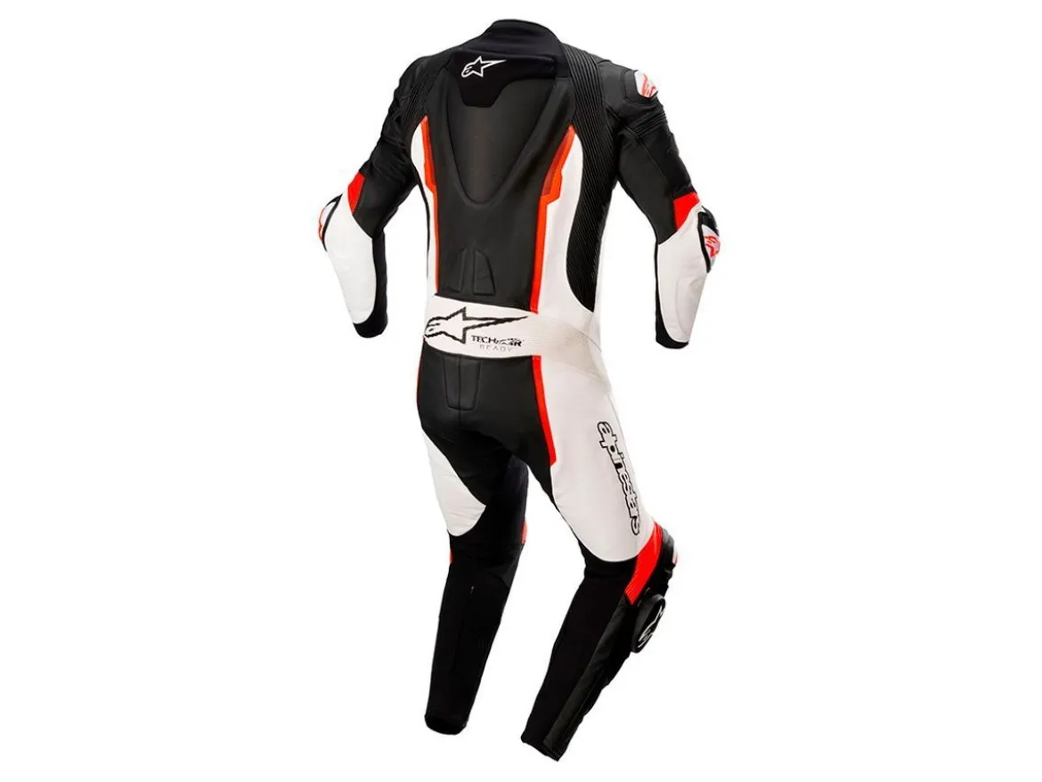 TUTA PELLE INTERA MISSILE V2 ALPINESTARS NERO / BIANCO / ROSSO FLUO