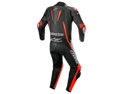 TUTA PELLE RACING FUSION ALPINESTARS NERO / ROSSO FLUO