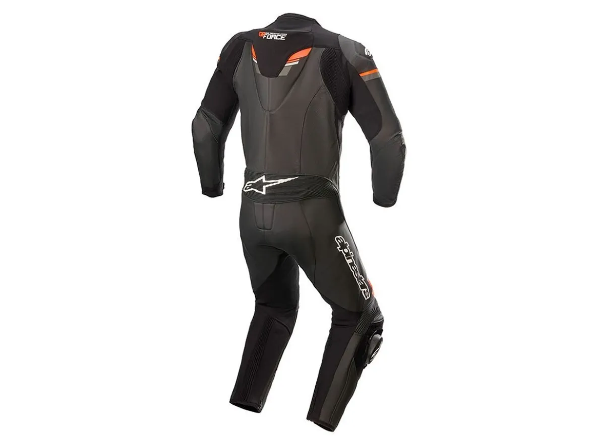 TUTA PELLE RACING GP FORCE CHASER ALPINESTARS NERO / ROSSO FLUO