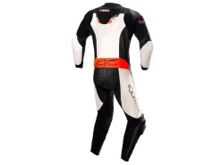 TUTA PELLE RACING GP FORCE CHASER ALPINESTARS BIANCO / ROSSO FLUO