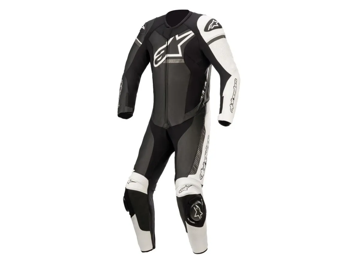 TUTA PELLE RACING GP FORCE PHANTOM ALPINESTARS BIANCO / NERO